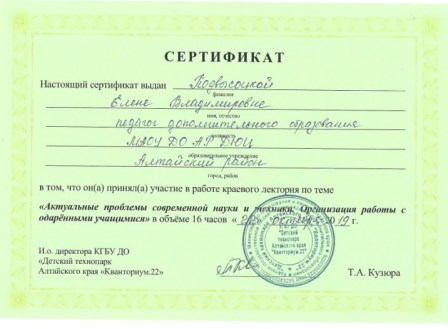 Сертификат 19